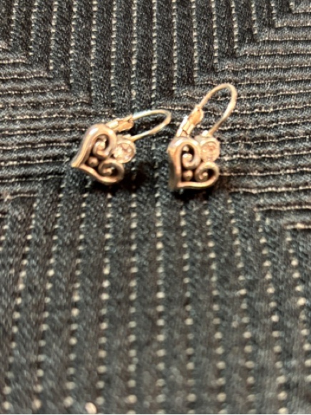 Brighton Alcazar Heart silver plated lever back earrings.